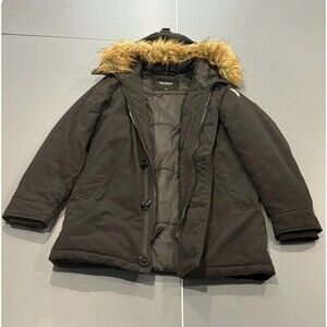 GUESS Men's Heavy Weight Hood Snorkel Jacket With Faux Fur Trim Hood Size XSmall